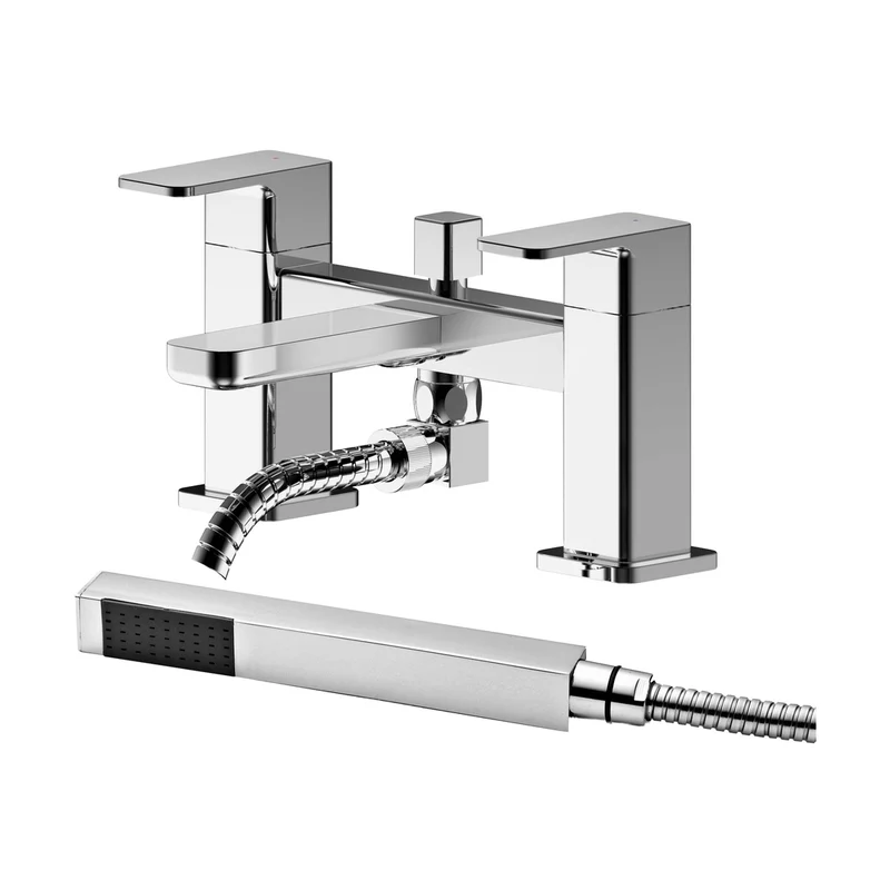 Nuie Windon Deck Mounted Bath Shower Mixer With Kit Contemporary Chrome Brass,brass ABS 136x230x147mm