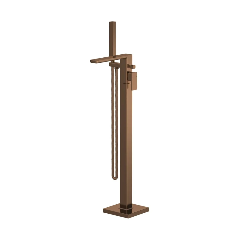 Nuie Windon Freestanding Bath Shower Mixer With Kit Contemporary Brushed Bronze ABS,brass 880x180x357mm