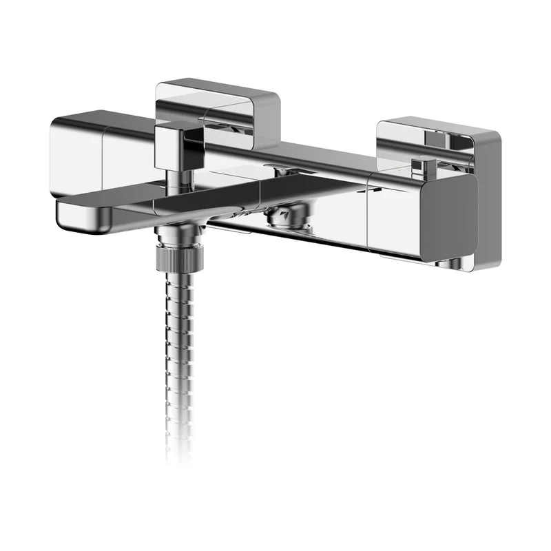 Nuie Windon Wall Mounted Thermostatic Bath Shower Mixer Contemporary Chrome Brass,brass ABS 40x252x150mm