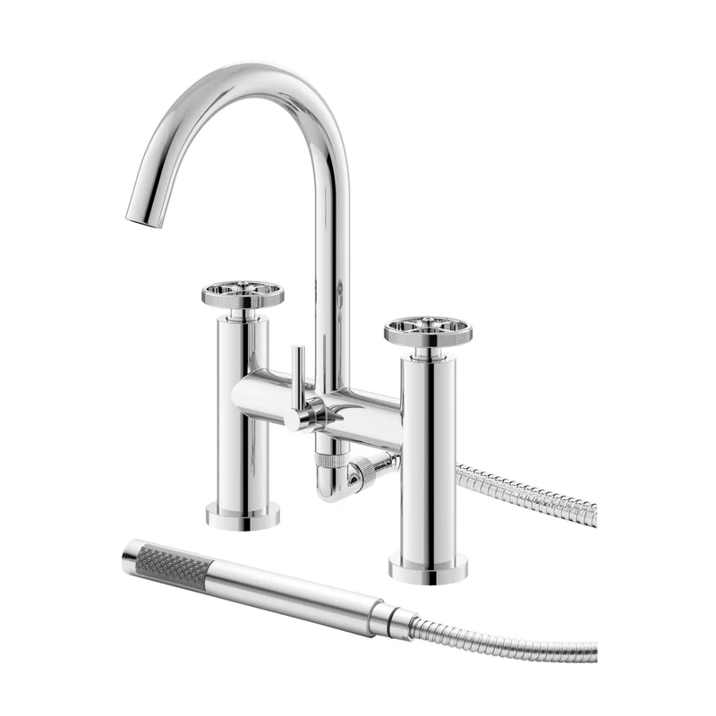 Nuie Revolution Bath Shower Mixer Contemporary Chrome Brass 319x230x50mm