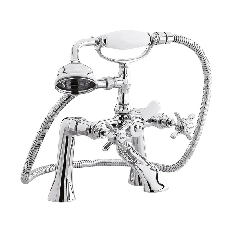 Nuie Beaumont 1/2" Bath Shower Mixer Traditional Chrome Brass 282x220x165mm