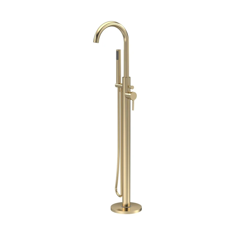 Nuie Aztec Tec Floor Standing Bath Shower Mixer Contemporary Brushed Brass Brass,plastic 1200x200x345mm