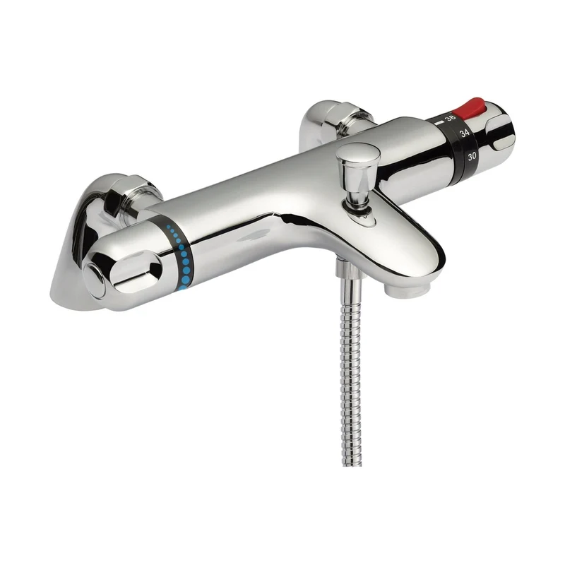 Nuie Thermostatic Bath Shower Mixer Contemporary Chrome Brass,brass ABS 40x288x195mm