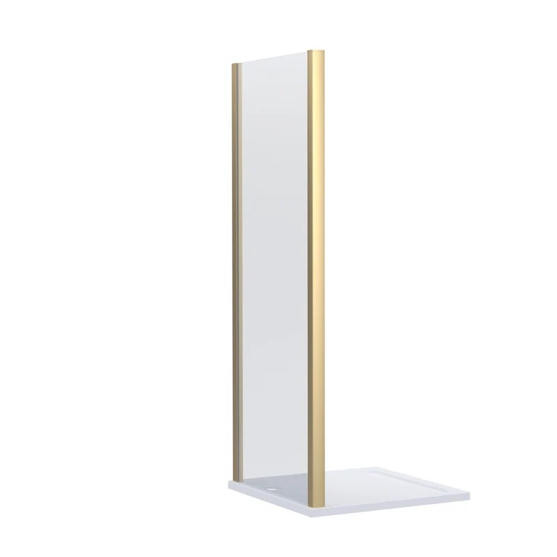 Nuie Lucie 900mm Side Panel - Brushed Brass Contemporary Aluminium,glass 1900x890x31mm