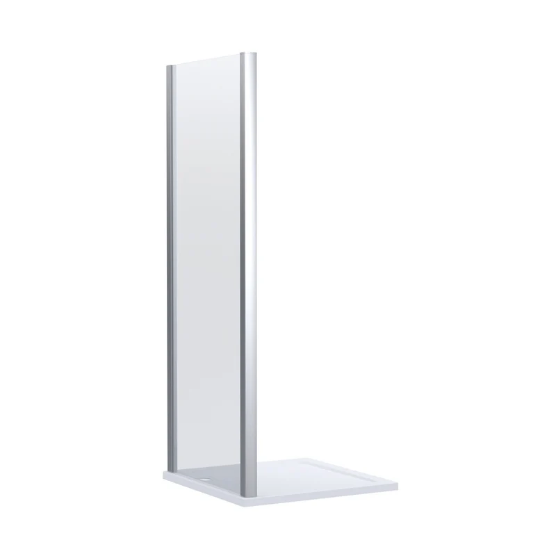 Nuie Lucie 900mm Side Panel - Chrome Contemporary Aluminium,glass 1900x890x31mm