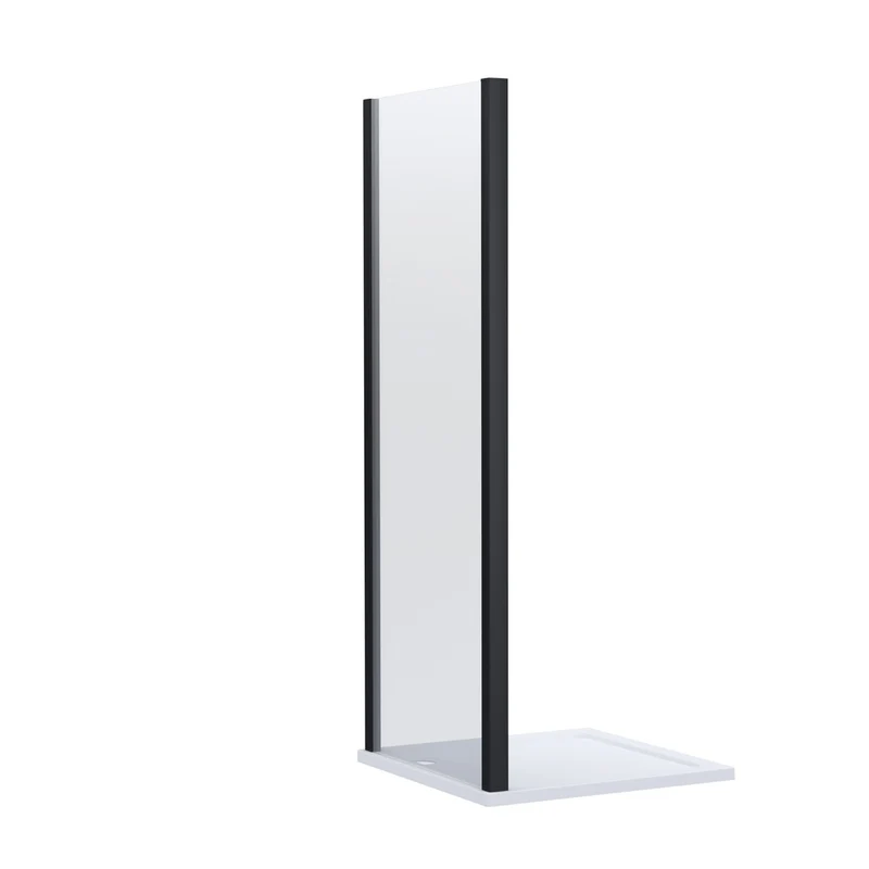 Nuie Lucie 800mm Side Panel - Matt Black Contemporary Aluminium,glass 1900x790x31mm