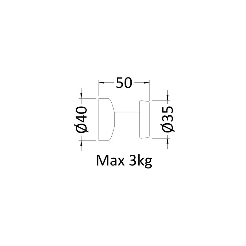 Nuie Heating Extras Magnetic Robe Hook Contemporary Chrome ABS 50x40x50mm
