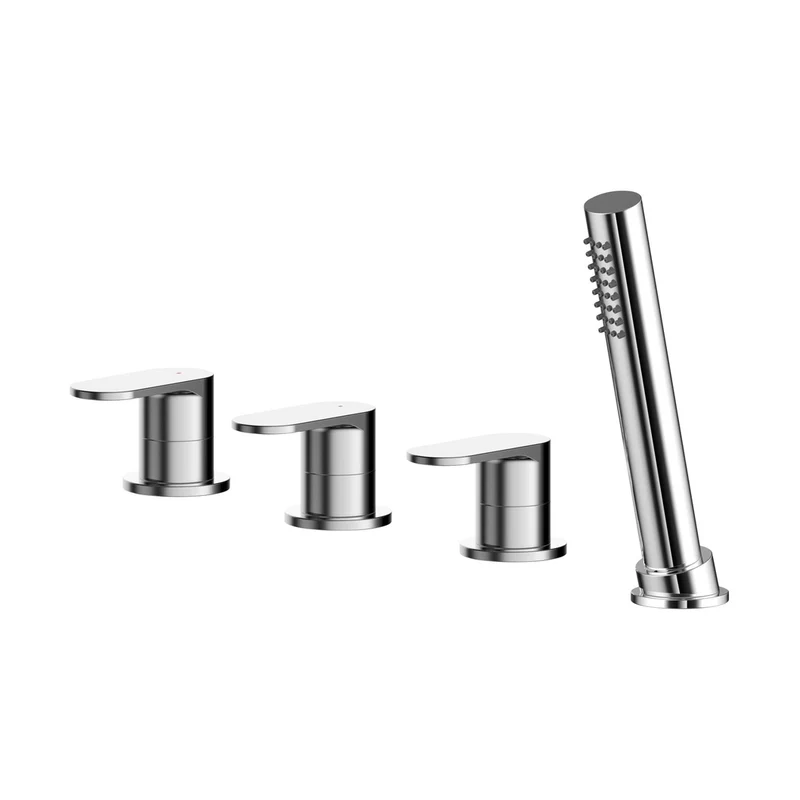 Nuie Binsey Deck Mounted 4 Tap Hole Bath Shower Mixer No Spout Contemporary Chrome Brass,brass ABS 54x435x80mm