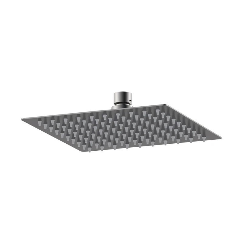 Nuie Square Fixed Head 200mm Contemporary Brushed Pewter Stainless Steel 50x200x200mm