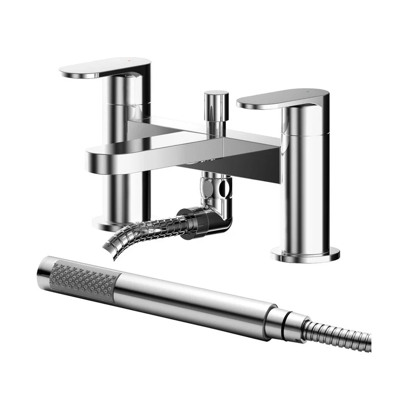 Nuie Binsey Deck Mounted Bath Shower Mixer With Kit Contemporary Chrome Brass,brass ABS 120x215x142mm