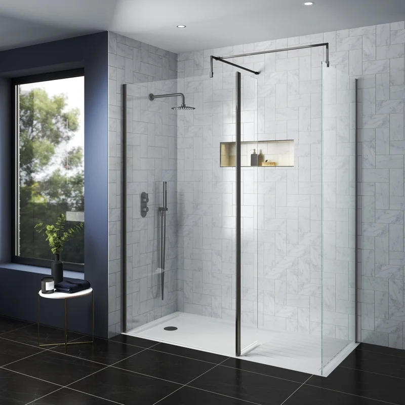 Nuie Fixed Heads Fixed Head Contemporary Matt Black Stainless Steel 56x200x200mm