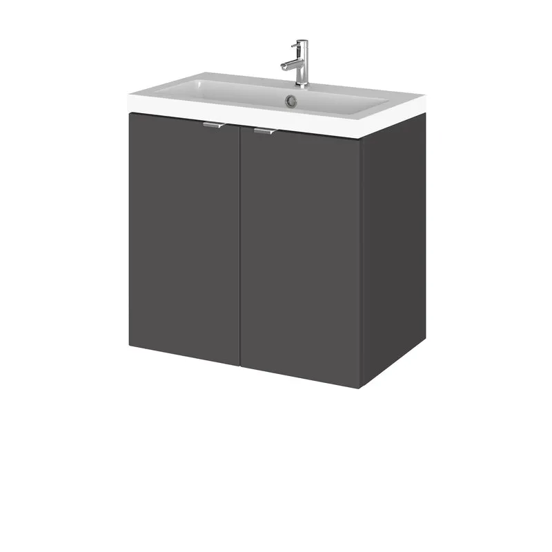 Hudson Reed Fusion Wall Hung 600mm Vanity Unit With 2 Doors & Basin