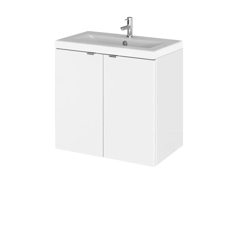 Hudson Reed Fusion Wall Hung 600mm Vanity Unit With 2 Doors & Basin