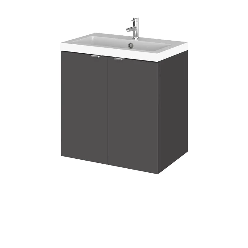 Hudson Reed Fusion Wall Hung 500mm Vanity Unit With 2 Doors & Basin