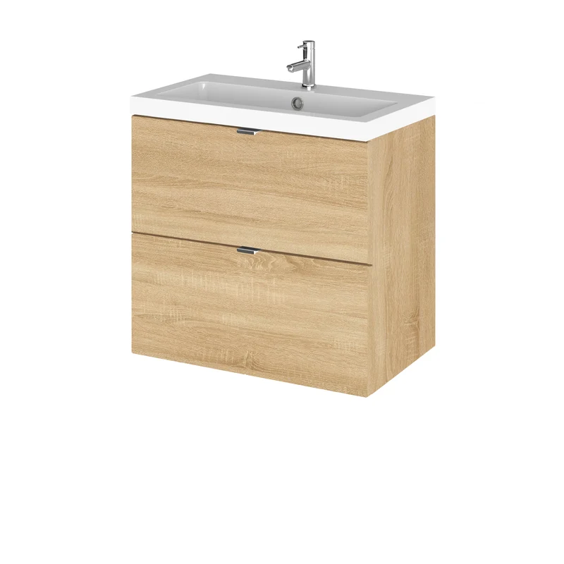 Hudson Reed Fusion Wall Hung 600mm Vanity Unit With 2 Drawers & Basin