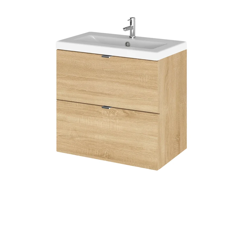 Hudson Reed Fusion Wall Hung 600mm Vanity Unit With 2 Drawers & Basin