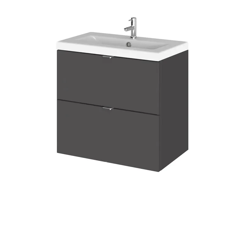 Hudson Reed Fusion Wall Hung 600mm Vanity Unit With 2 Drawers & Basin