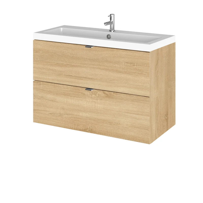 Hudson Reed Fusion Wall Hung 800mm Vanity Unit With 2 Drawers & Basin
