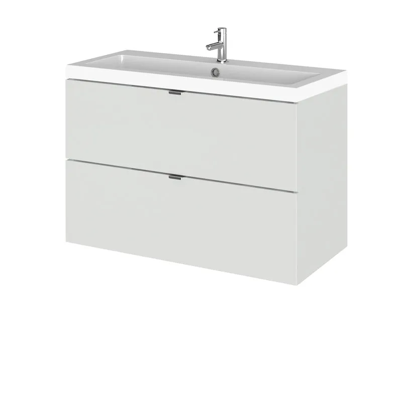 Hudson Reed Fusion Wall Hung 800mm Vanity Unit With 2 Drawers & Basin