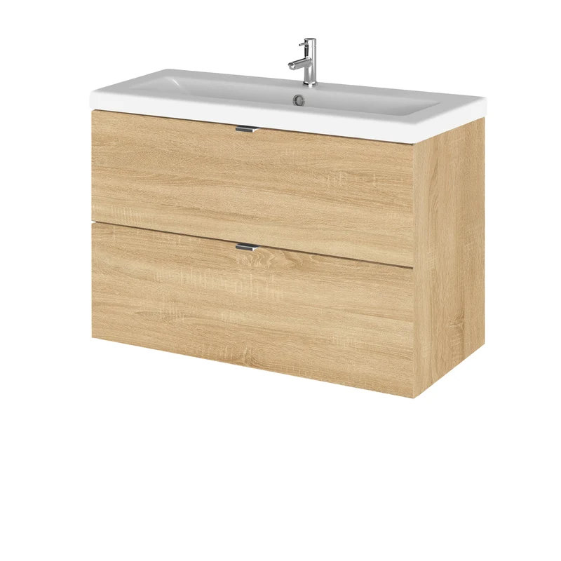 Hudson Reed Fusion Wall Hung 800mm Vanity Unit With 2 Drawers & Basin
