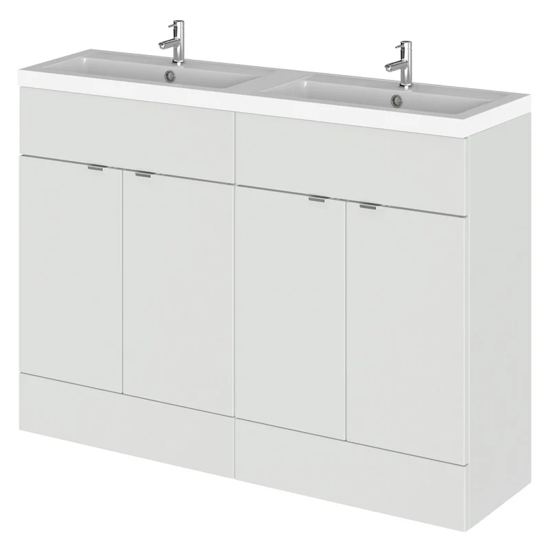 Hudson Reed Fusion Floor Standing 1200mm Vanity Unit & Twin Basin