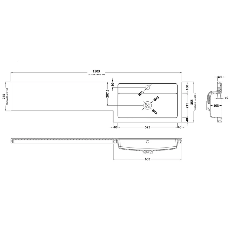 Hudson Reed Fusion 1500mm Floorstanding Combination Unit With 300mm Base Unit & 600mm WC Unit
