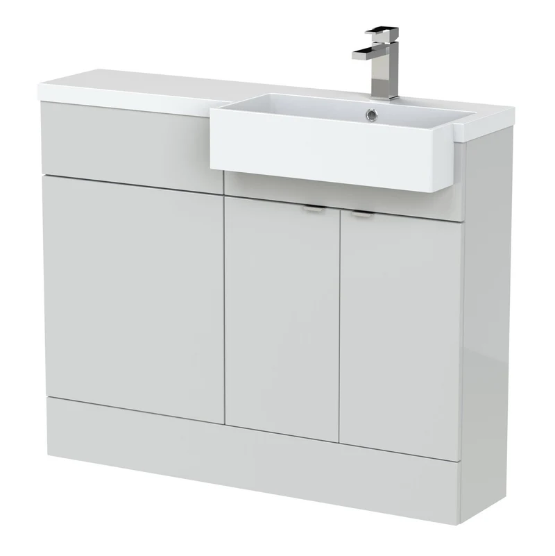 Hudson Reed Fusion 1100mm Floorstanding Combination Unit With Square Semi Recessed Basin
