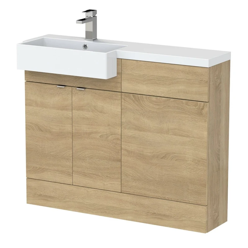 Hudson Reed Fusion 1100mm Floorstanding Combination Unit With Square Semi Recessed Basin