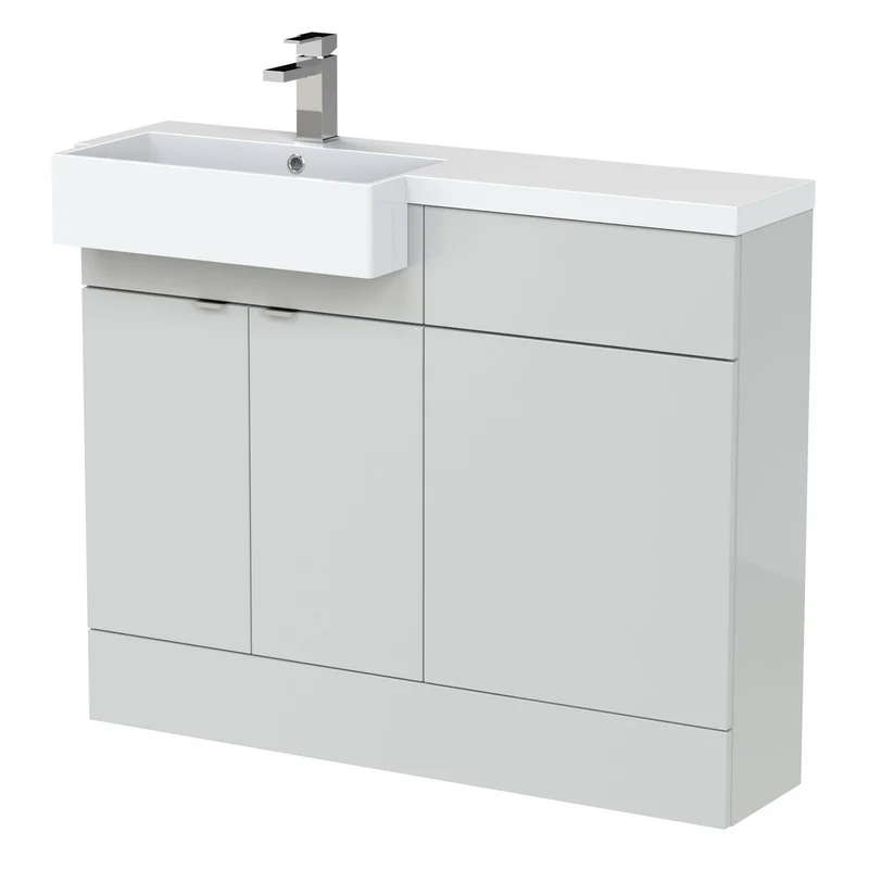 Hudson Reed Fusion 1100mm Floorstanding Combination Unit With Square Semi Recessed Basin