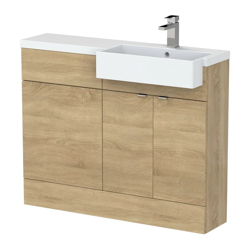 Hudson Reed Fusion 1100mm Floorstanding Combination Unit With Square Semi Recessed Basin