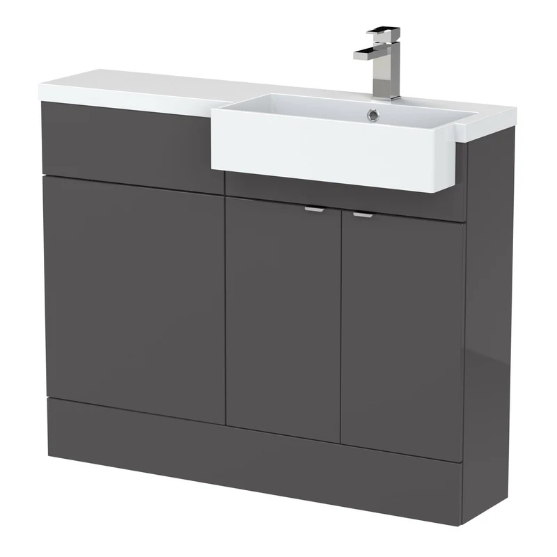 Hudson Reed Fusion 1100mm Floorstanding Combination Unit With Square Semi Recessed Basin