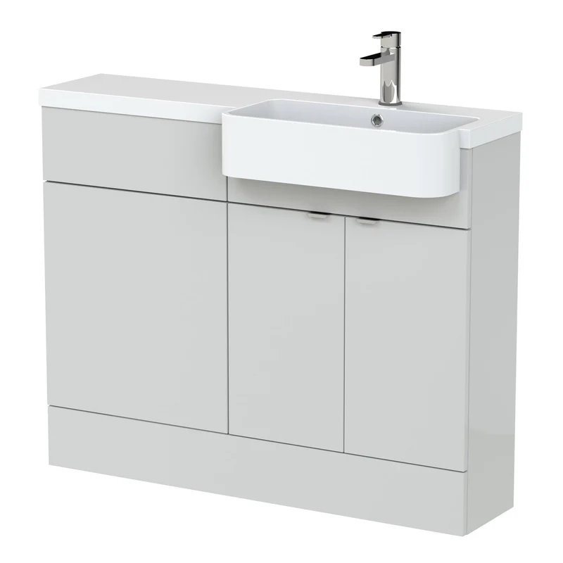 Hudson Reed Fusion 1100mm Floorstanding Combination Unit With Round Semi Recessed Basin