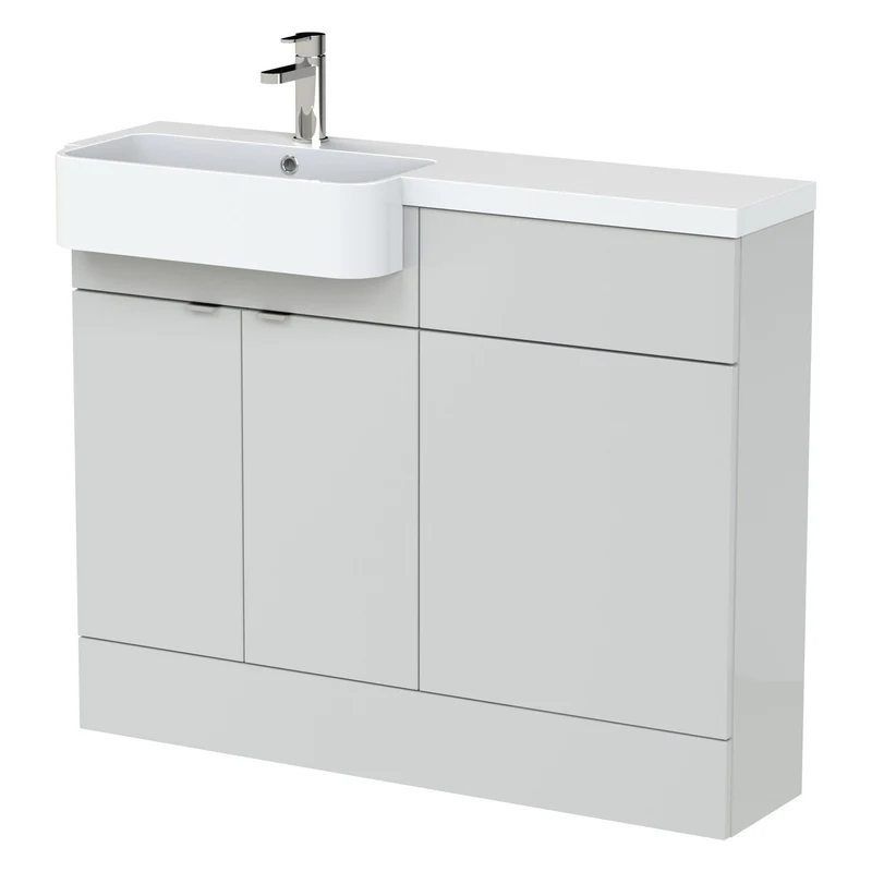 Hudson Reed Fusion 1100mm Floorstanding Combination Unit With Round Semi Recessed Basin