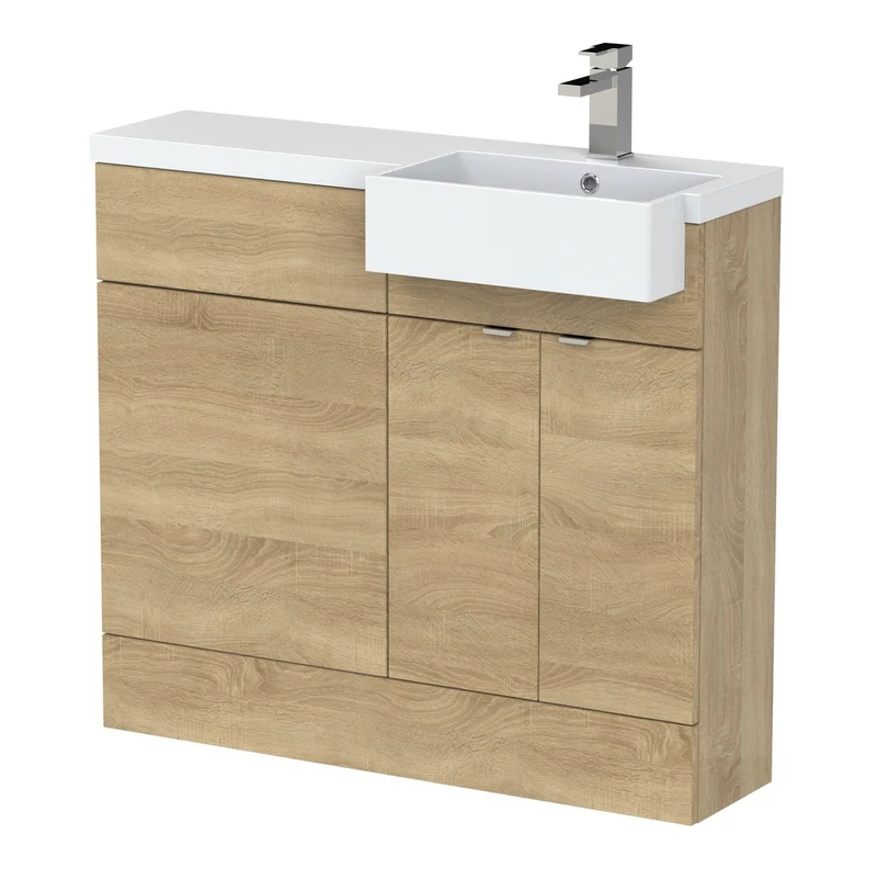 Hudson Reed Fusion 1000mm Floorstanding Combination Unit With Square Semi Recessed Basin