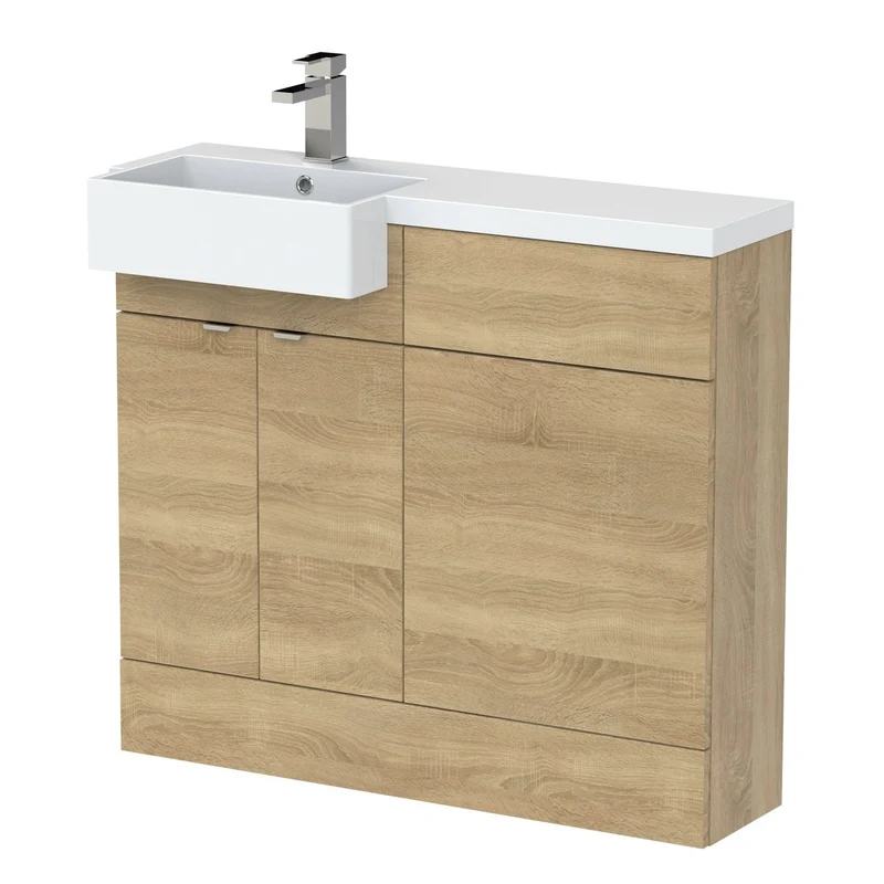 Hudson Reed Fusion 1000mm Floorstanding Combination Unit With Square Semi Recessed Basin
