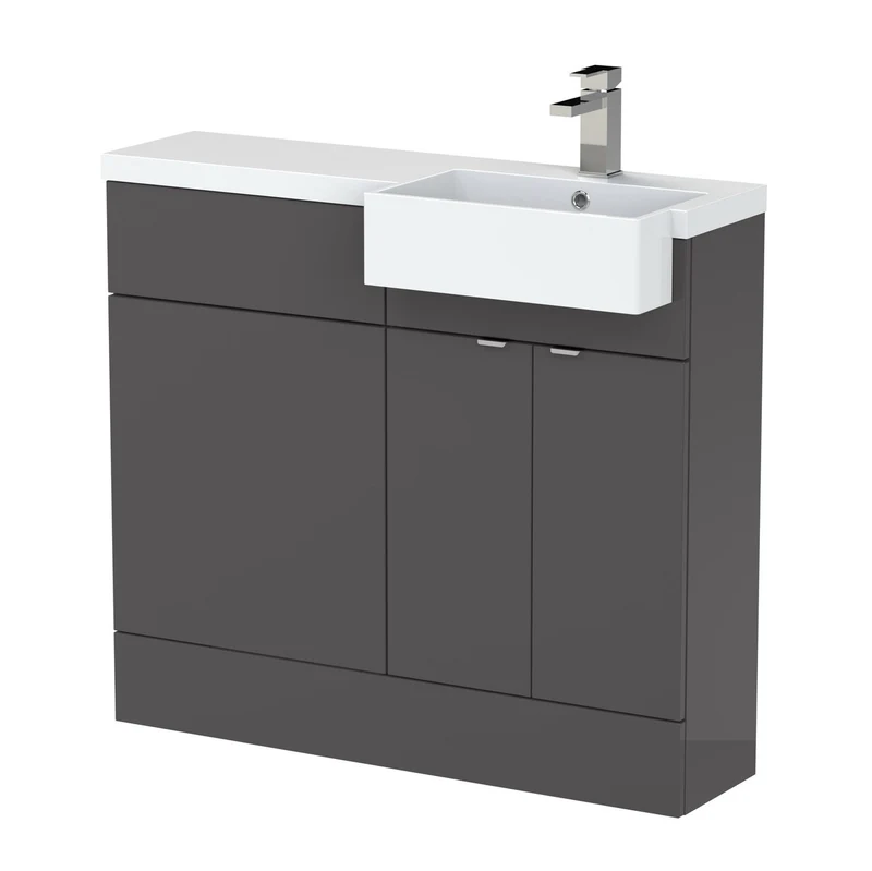 Hudson Reed Fusion 1000mm Floorstanding Combination Unit With Square Semi Recessed Basin