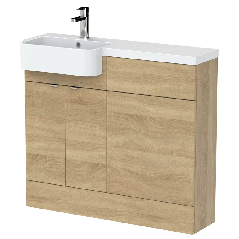 Hudson Reed Fusion 1000mm Floorstanding Combination Unit With Round Semi Recessed Basin