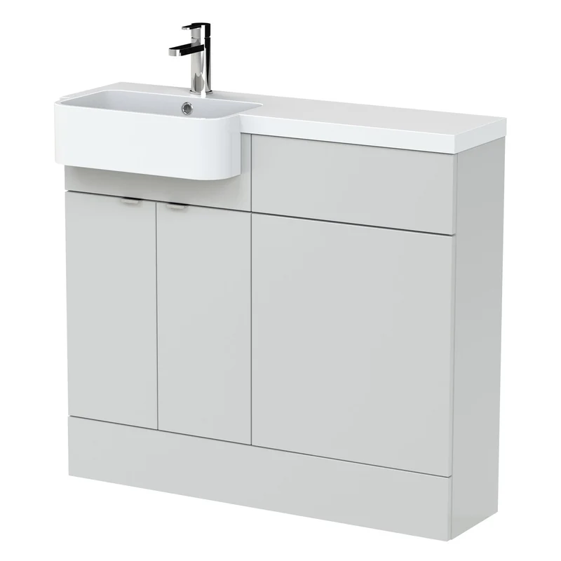 Hudson Reed Fusion 1000mm Floorstanding Combination Unit With Round Semi Recessed Basin