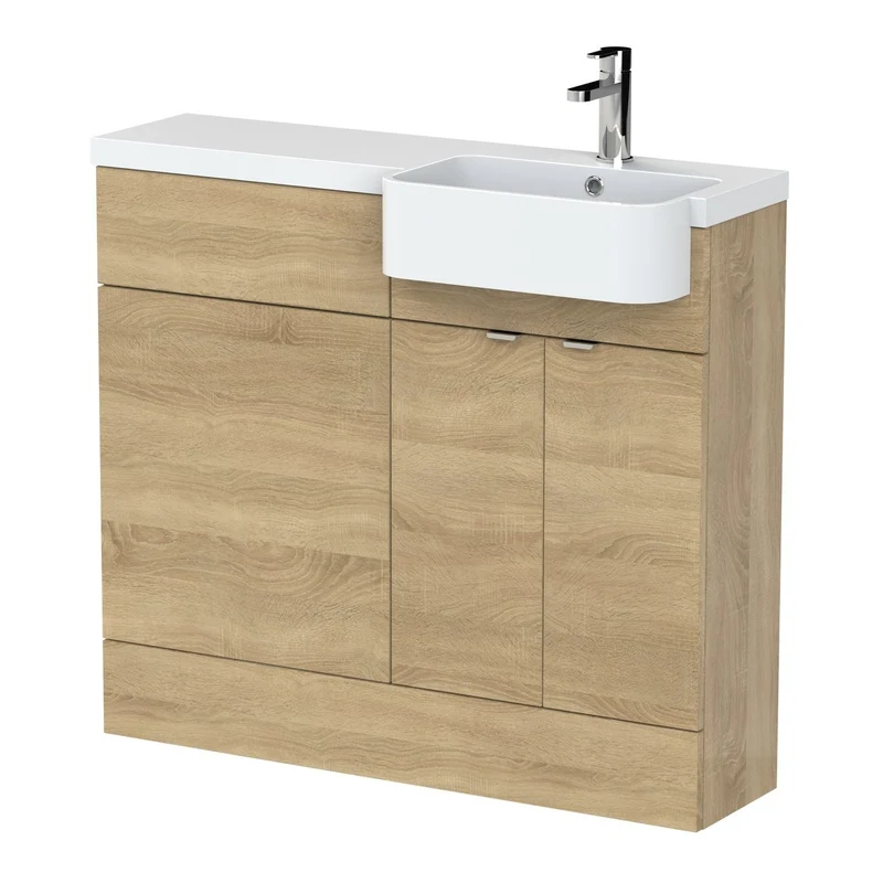 Hudson Reed Fusion 1000mm Floorstanding Combination Unit With Round Semi Recessed Basin