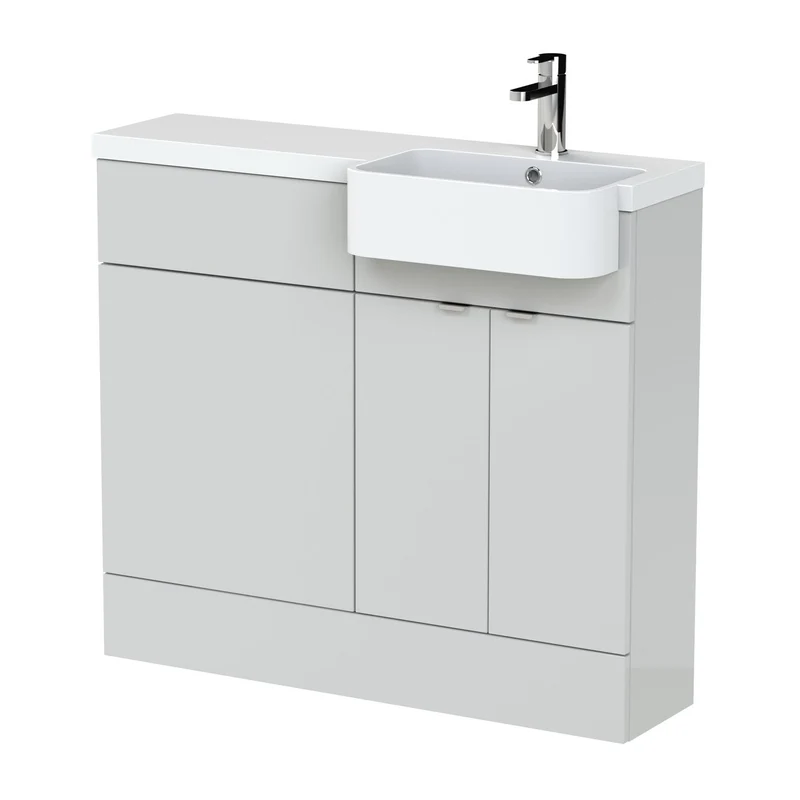Hudson Reed Fusion 1000mm Floorstanding Combination Unit With Round Semi Recessed Basin