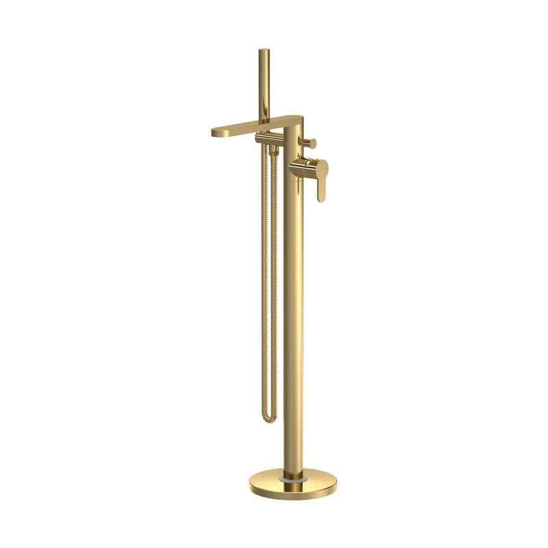 Nuie Arvan Freestanding Bath Shower Mixer Contemporary Brushed Brass Brass ABS,plastic 880x200x282mm