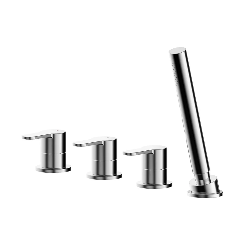 Nuie Arvan Deck Mounted 4 Tap Hole Bath Shower Mixer No Spout Contemporary Chrome Brass,brass ABS 230x435x75mm