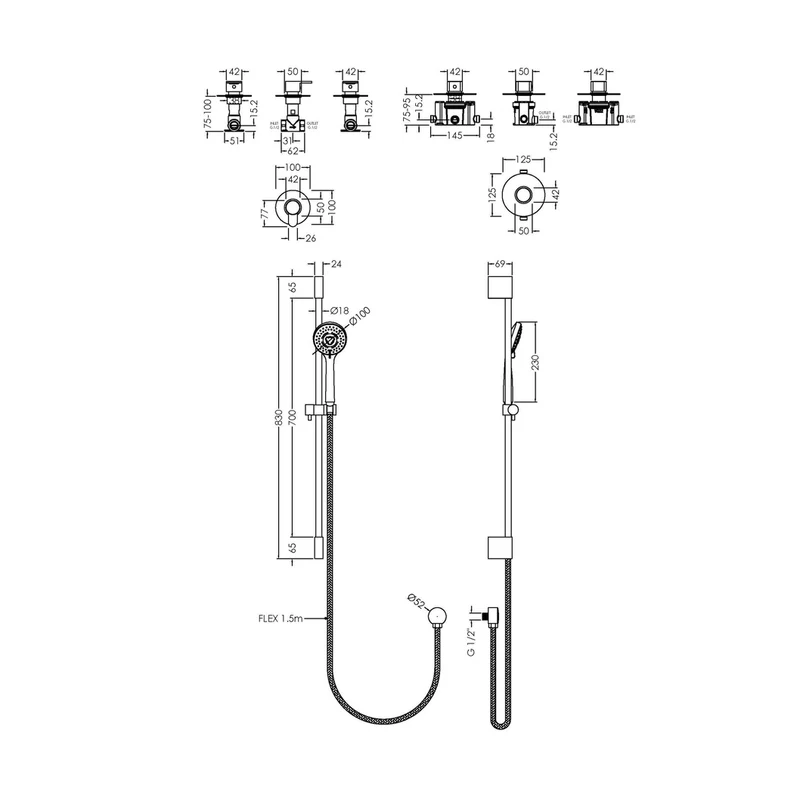 Nuie 1 Outlet Bundle Arvan Contemporary Chrome Brass ABS - SBR126ST1