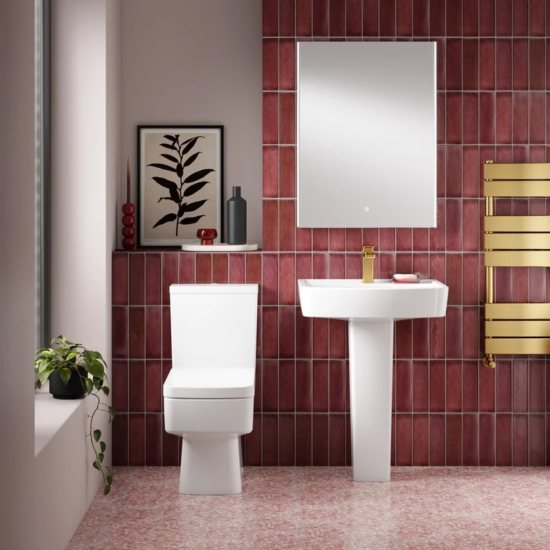 Nuie Bliss 600mm Basin & Pedestal Contemporary White Vitreous China 820x600x450mm