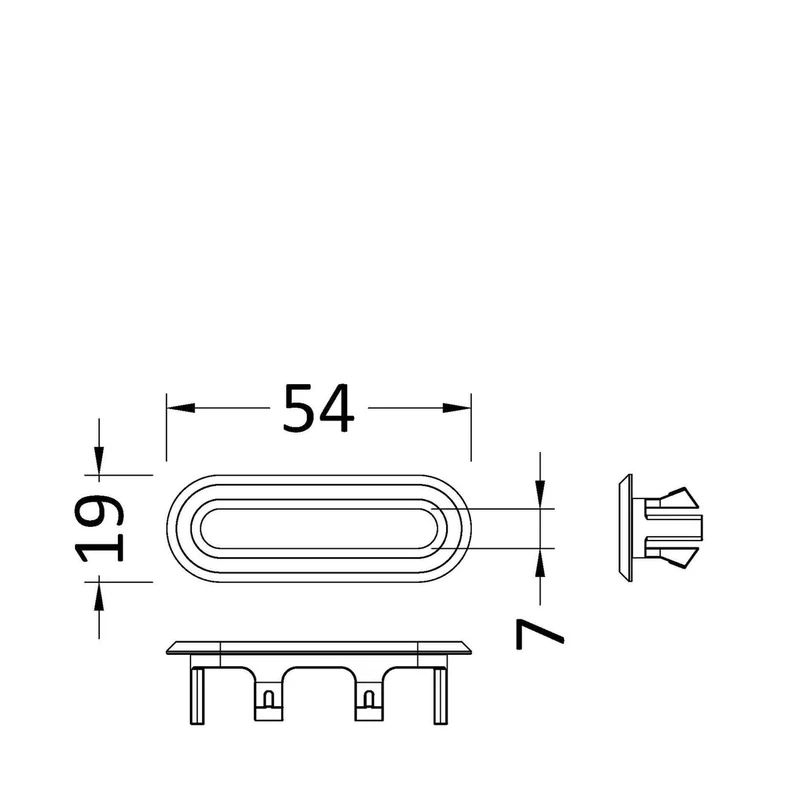 Nuie Oval Overflow Cover Contemporary Brushed Bronze ABS 19x54x10mm