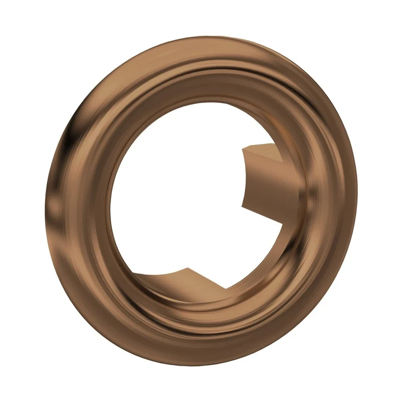 Nuie Round Overflow Cover Contemporary Brushed Bronze ABS 30x30x15mm