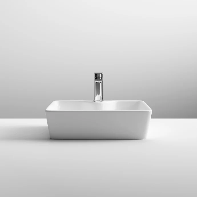 Hudson Reed Rectangular Counter Top Vessel Basin With 1 Tap Hole - 485 x 374mm