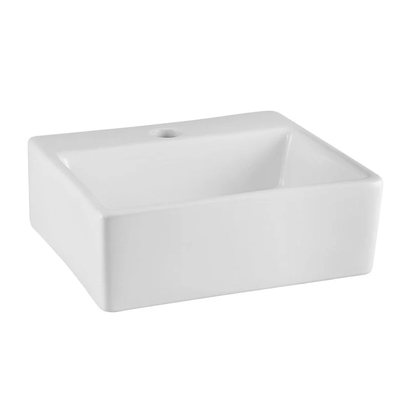 Hudson Reed Rectangular Counter Top Vessel Basin With 1 Tap Hole - 335 x 295mm