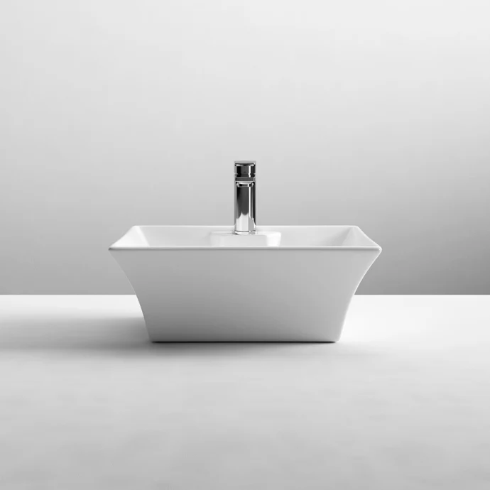 Hudson Reed Rectangular Counter Top Vessel Basin With 1 Tap Hole - 480 x 380mm