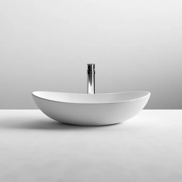 Hudson Reed Rounded Counter Top Vessel Basin - 615 x 360mm
